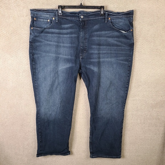 Levis 559 Jeans Mens 54x31 Blue Relaxed Straight Dark Wash Zip Fly Cotton Blend‎ - Picture 1 of 12